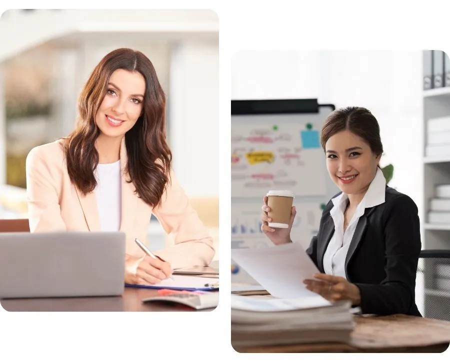 Imagem mostra duas lindas mulheres assessoras